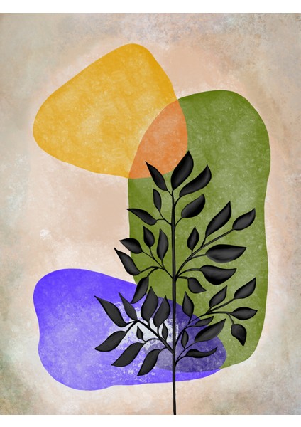 Taş ve Yaprak Soyut Kanvas Tablo modelleri