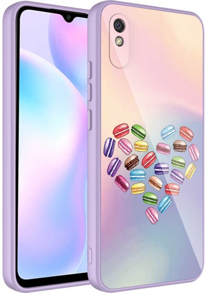Xiaomi Redmi 9A Uyumlu Kılıf Iç Yüzeyi Kadife Kamera Korumalı Parlak Renkli Desenli Kılıf