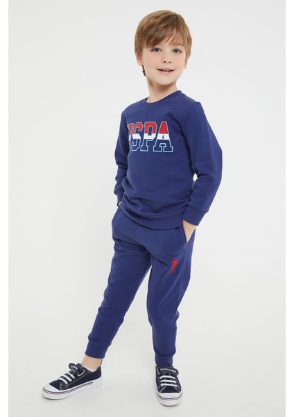 Lisanslı Lacivert Erkek Çocuk Bisiklet Yaka Eşofman Takım