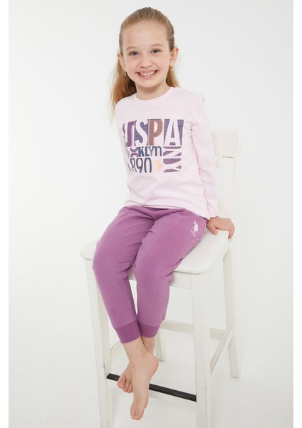 Lisanslı Classic Pembe Kız Çocuk Uzun Kol Pijama Takım