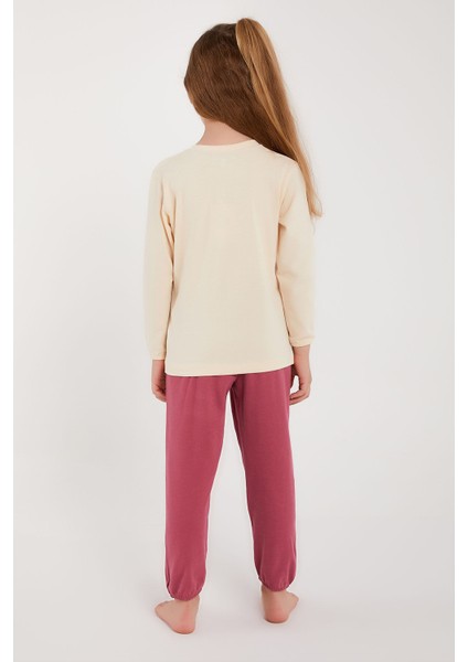 Lisanslı Fildişi Kız Çocuk Uzun Kol Pijama Takım indirimleri