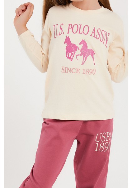 Lisanslı Fildişi Kız Çocuk Uzun Kol Pijama Takım fırsatları