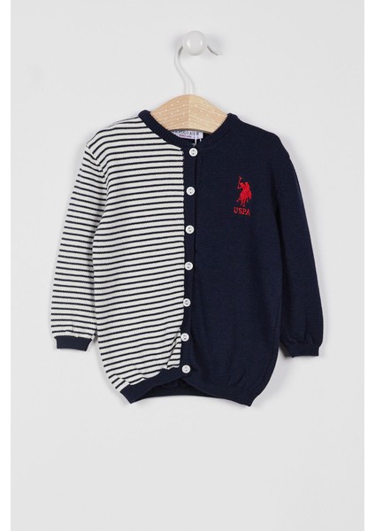 Lisanslı Striped Krem Bebek Hırka