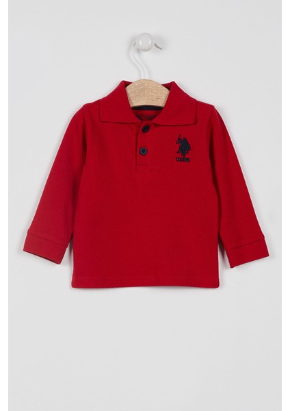 U.s. Polo Assn Lisanslı Classic Kırmızı Erkek Bebek Uzun Kol Yakalı Sweatshirt