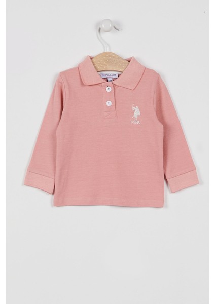 U.s. Polo Assn Lisanslı Classic Pembe Bebek Uzun Kol Yakalı Sweatshirt