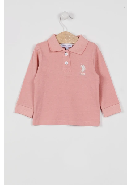 U.S. Polo Assn. U.s. Polo Assn Lisanslı Classic Pembe Bebek Uzun Kol Yakalı Sweatshirt