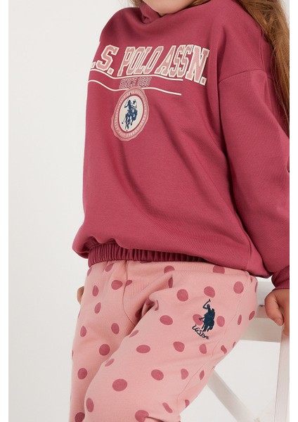 Lisanslı Gül Kurusu Kız Çocuk Lastik Detaylı Eşofman Takım fırsatları