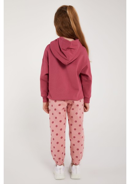 Lisanslı Gül Kurusu Kız Çocuk Lastik Detaylı Eşofman Takım indirimleri