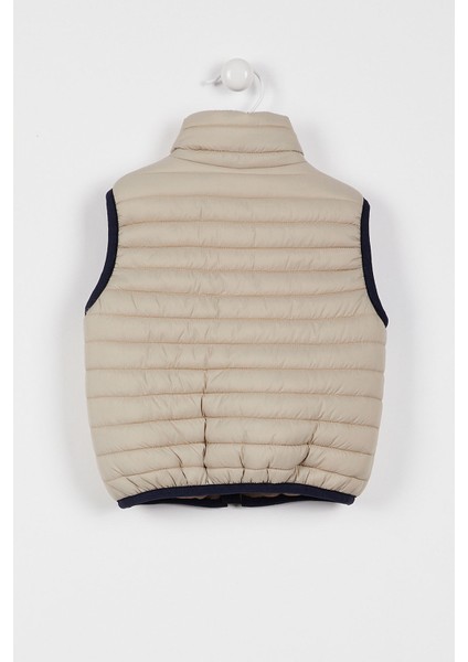 Lisanslı Fermuarlı Bej Bebek Yelek modelleri