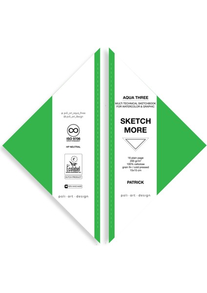 Üçgen Eskiz Defteri (Suluboya ve Grafik Için) Watercolour Triangle Sketchbook