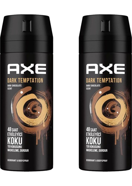 2 Adet Axe Dark Temptation Erkek Deodorant Sprey 150 Ml