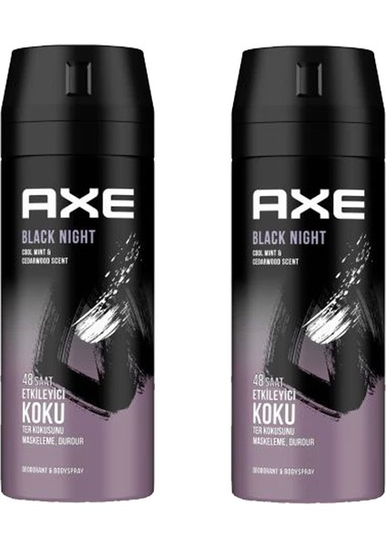 2 Adet Axe Black Night Erkek Deodorant Sprey 150 Ml