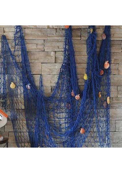 (Mavi (1 * 2m)) Denizcilik Balıkçılık Net Sahil Duvar Plaj Parti Deniz Kabukları Ev Bahçe Dekor (Yurt Dışından)