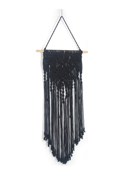 40 * 70 cm Dokuma Duvar Sanatı Boho Stil En Iyi Hediye Duvar Asılı Makrome Goblen Kelebekler Desen El Yapımı Ev Dekor | Dekoratif Gobiyeller (Siyah) (Yurt Dışından)