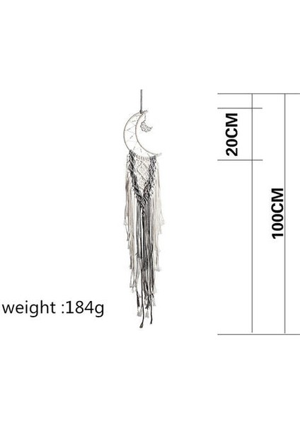 Ay Makrome Duvar Asılı Makrome Dream Catchers Boho Dekor Bırakır Goblen Duvar Bebek Çocuk Odası Dekorasyon Düğün Hediyesi | Dekoratif Goblenler (Yurt Dışından)