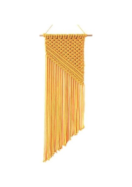 Ev Dekorasyon Bohemian Makrome Dokuma Duvar Asılı Boho Odası Geometrik Goblen Nordic Sanat Güzel Daire Oda Dekor Hediye | Dekoratif Gobiyeller (Sarı) (Yurt Dışından)