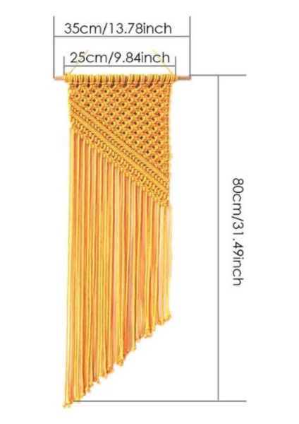Ev Dekorasyon Bohemian Makrome Dokuma Duvar Asılı Boho Odası Geometrik Goblen Nordic Sanat Güzel Daire Oda Dekor Hediye | Dekoratif Gobiyeller (Sarı) (Yurt Dışından)