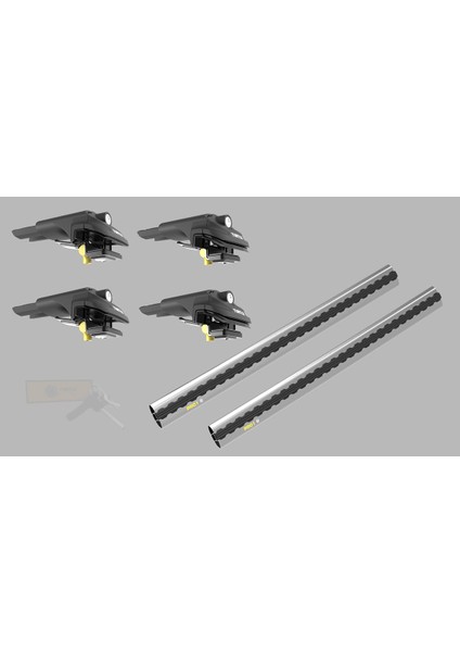Air-1 Silver Cross Bar Kit, Bmw X7 G07 Tavan Taşıyıcı Port Bagaj, Bisiklet ve Kayak Taşıyıcı Ara Atkı Seti, Gri