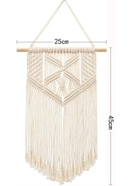 25 * 45 cm Nordic Makrome Dokuma Goblen Boho Chic Bohemian Duvar Asılı Ev Dekorasyon El Sanatları Pamuk Halat Dokuma Kapalı Sanat Odası Destek | Dekoratif Gobiyeller (Yurt Dışından) modelleri