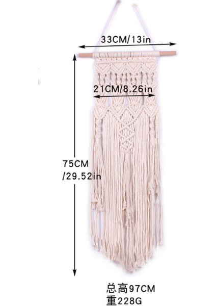 21 * 75 cm Makrome Duvar Asılı Goblen Duvar Dekor Boho Bohemian Dokuma Ev Dekorasyon El Yapımı Oturma Odası Daire Yurt | Dekoratif Gobiyeller (Yurt Dışından)