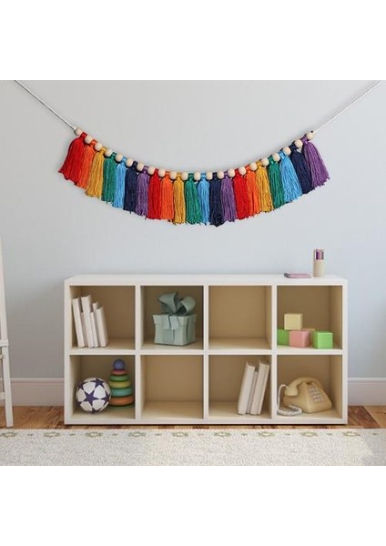 10X210 cm Nordic Makrome Gökkuşağı Halat Dokuma Püskül Duvar Asılı Goblen Süsler Kız Odası Kreş Dekorasyon | Dekoratif Gobiyeller (Yurt Dışından) fırsatları