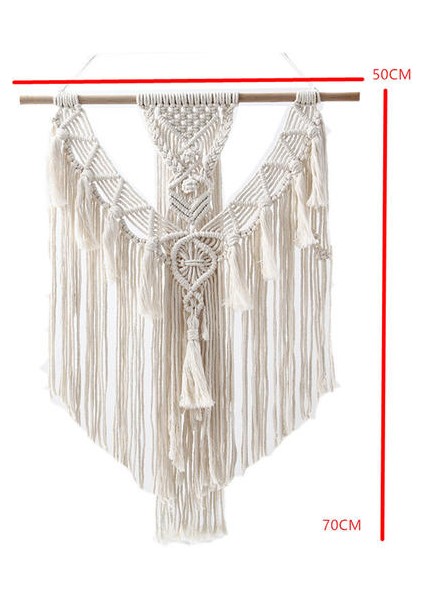 El Dokuma Goblen Dream Catcher Bohemian Duvar Asılı Dokuma Goblen Pamuk Halat Yüksek Kalite Kayın Ahşap Oda Dekor | Dekoratif Gobiyeller (Yurt Dışından)