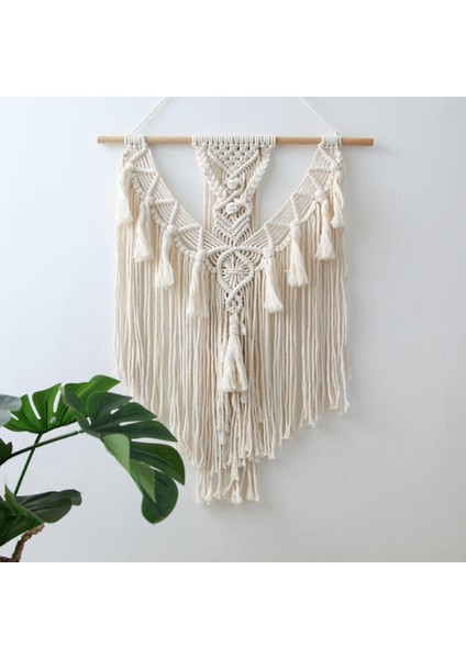 El Dokuma Goblen Dream Catcher Bohemian Duvar Asılı Dokuma Goblen Pamuk Halat Yüksek Kalite Kayın Ahşap Oda Dekor | Dekoratif Gobiyeller (Yurt Dışından)