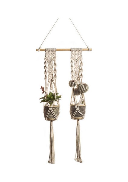 Bohemian Goblen Handwoven Asılı Ekici Sepet El Yapımı Bitki Askısı Pot Boho Duvar Asma Ev Balkon Dekorasyon Için | Dekoratif Gobiyeller (Yurt Dışından)