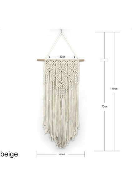 40 * 70 cm Dokuma Duvar Sanatı Boho Stil En Iyi Hediye Duvar Asılı Makrome Goblen Kelebekler Desen El Yapımı Ev Dekor | Dekoratif Gobiyeller (Bej) (Yurt Dışından)