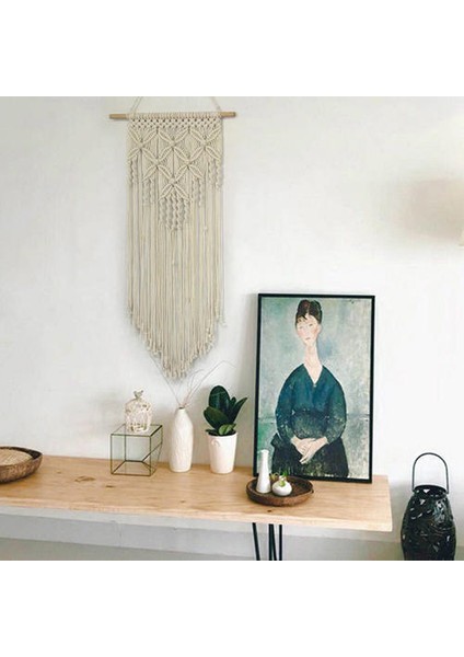 40 * 70 cm Dokuma Duvar Sanatı Boho Stil En Iyi Hediye Duvar Asılı Makrome Goblen Kelebekler Desen El Yapımı Ev Dekor | Dekoratif Gobiyeller (Bej) (Yurt Dışından)