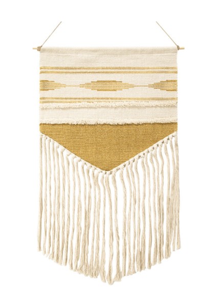Boho Asılı Goblen Vintage Kumaş Makrome Dekorasyon Watt Saat Ölçer Kutusu Kapak Otel Asılı Battaniye Ev Ofis Duvar Dekor | Dekoratif Gobiyeller (Sarı) (Yurt Dışından)