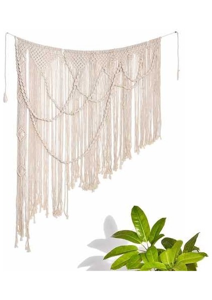 Makrome Perde El Yapımı Goblen Dıy Fotoğraf Backdrop Oturma Odası Duvar Asılı Boho Düğün Vaftiz Parti Dekorasyon | Dekoratif Gobiyeller (Yurt Dışından)