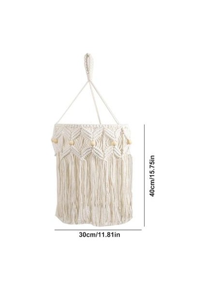 30 * 40 cm Bohemian El Yapımı Dokuma Abajur Makrome Duvar Asılı Gölge Ev Dekor Kolye Işık Kapak Yurt Dekorasyon | Dekoratif Gobiyeller (Yurt Dışından) fiyatları