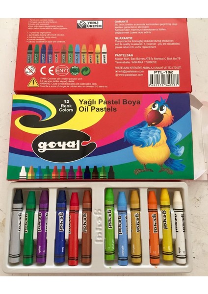 Pastel Boya Karton 12 Renk Yuvarlak