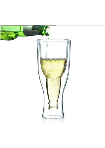 350 ml Yaratıcı Çift Duvar Bira Cam Su Şişesi Hopside Aşağı Bira Kupa Benim Şişe Kristal Içecek Kupalar Bardaklar | Bira Steins (Yurt Dışından) fiyatları