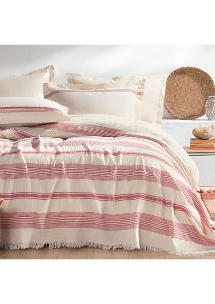 Bedding Meri Çift Kişilik Pike Takımı - Kırmızı
