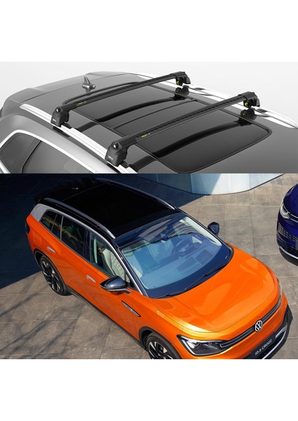 Air-2 Black Kit, Volkswagen Id.6 Tavan Taşıyıcı Portbagaj, Bisiklet ve Kayak Taşıyıcı Ara Atkı Seti, Siyah Cross Bar modelleri