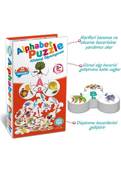 Circle Toys CRCL009 Alphabet Puzzle, Çok Renkli fiyatları