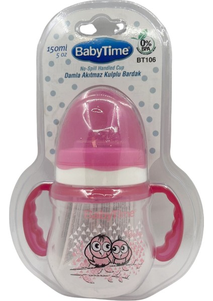 Baby Time Damla Akıtmaz Kulplu Bardak 150 ml - Pembe