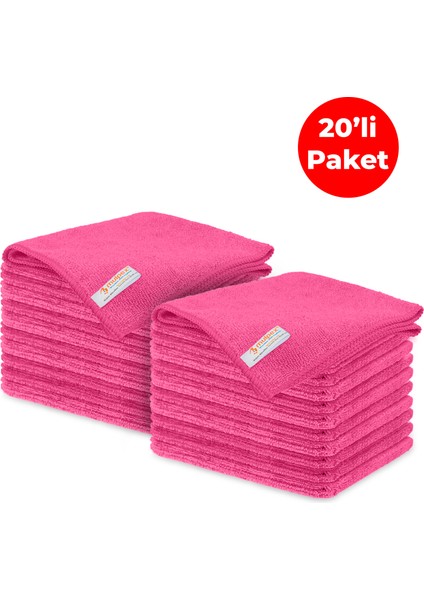 Mikrofiber Genel Temizlik Bezi Pembe 40X40 Cm. - 20 Adet