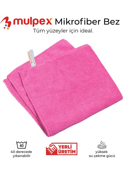 Mikrofiber Genel Temizlik Bezi Pembe 40X40 Cm. - 20 Adet