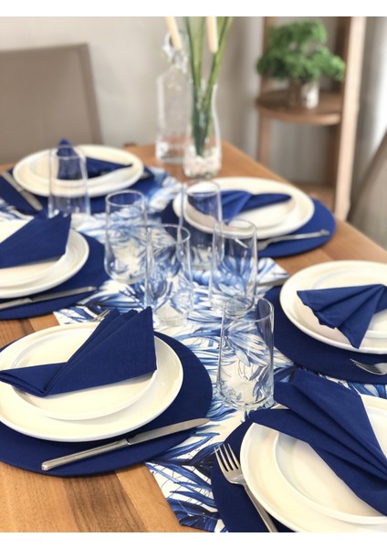 Amerikan Servis Egzotik Desen Takım 6 Supla, 6 Kumaş Peçete ve Runner Örtü C fiyatları