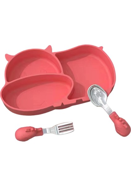 Bebek Silikon Mama Seti (Silikon Kaymaz Tabak, Kaşık, Çatal)(Yurt Dışından)