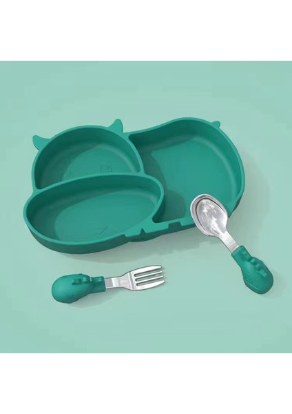 Bebek Silikon Mama Seti (Silikon Kaymaz Tabak, Kaşık, Çatal) fiyatları