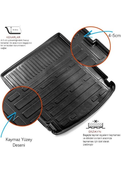 2012 Audi A6 Avant Uyumlu Bagaj Havuzu Tam Uyumlu 3D Kauçuktur fiyatları