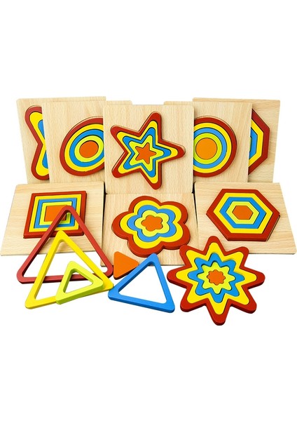 Dıy 3D Ahşap Geometri Şekli Bulmaca Oyuncakları (Pentagram)(Yurt Dışından)