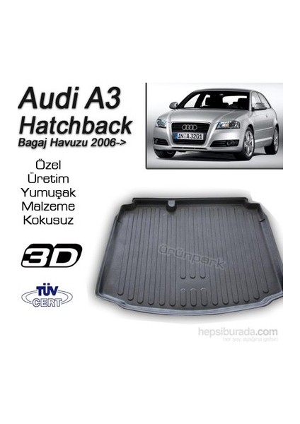 2010 Model Audi A3 Hatchback Özel Üretim Bagaj Paspası Havuzlu 3D fiyatları