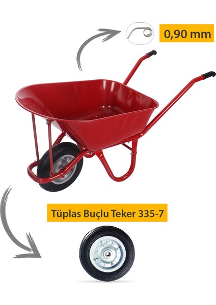 Plus Tüplas Burçlu Teker Demonte El Arabası 0.90 mm Sac