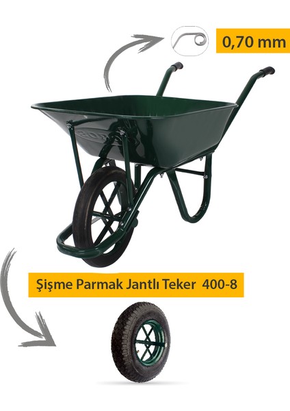 Toros Afrika Şişme Parmak Jant Teker Demonte El Arabası 0.70 mm Sac