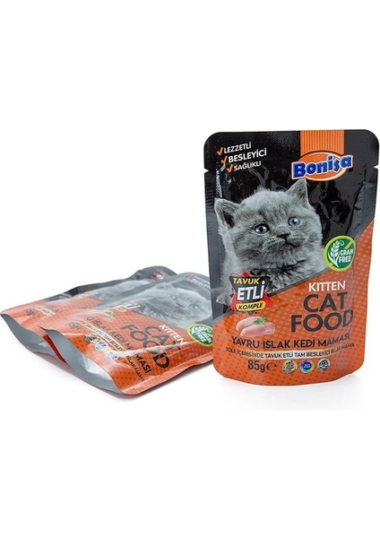 85 Gr. Pouch Kedi Konserve Tavuk Etli Yavru